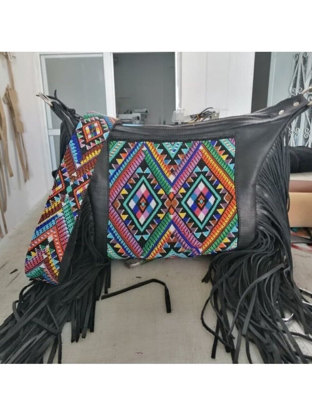 Custom Hand Beaded Fringe Hobo - Picture 8 of 16